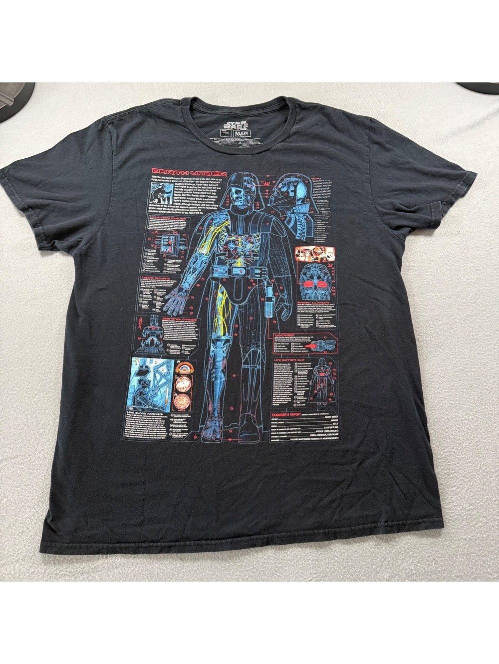 Star Wars Mad Engine Darth Vader Anatomy Schematic T-Shirt